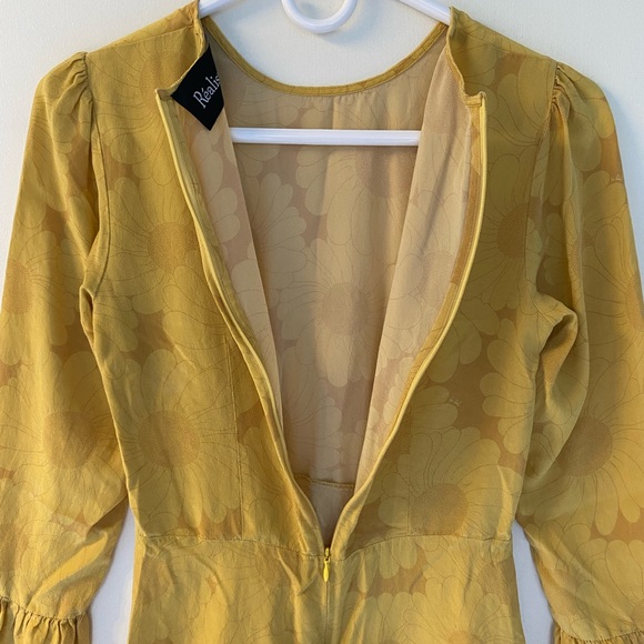 Realisation Par Mary Jane Silk Sunflower Dress Size Small - Picture 7 of 10